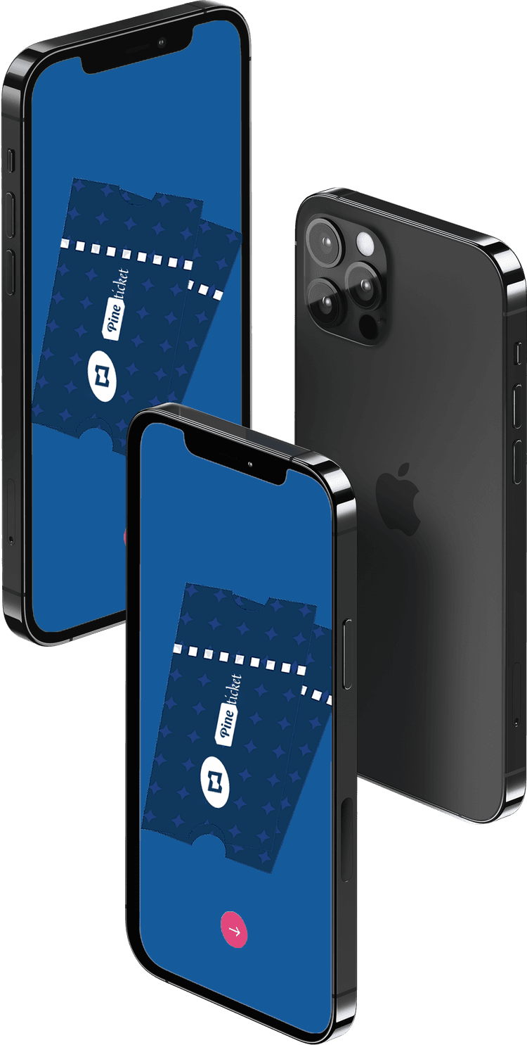 Phones running PineTicket app